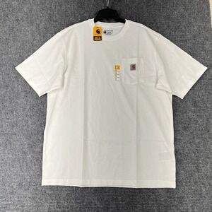Carhartt Loose Fit Pocket Tee Mens XLT Heavyweight Workwear Durable Cotton White